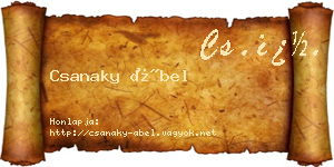 Csanaky Ábel névjegykártya