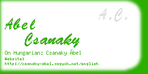 abel csanaky business card