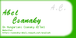 abel csanaky business card